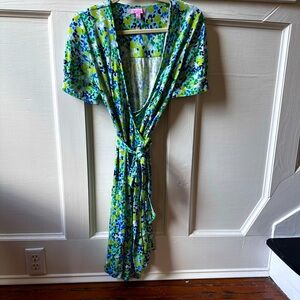 Lilly Pulitzer 100% silk true wrap dress size 12